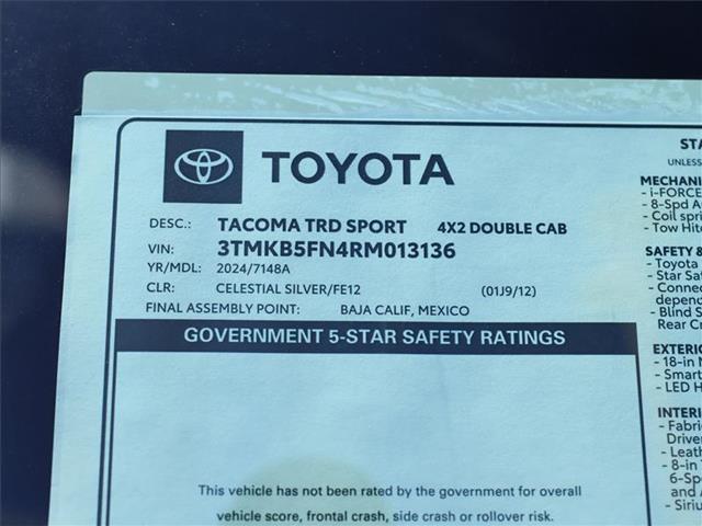 new 2024 Toyota Tacoma car, priced at $46,277