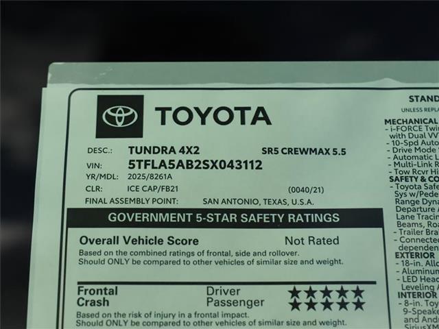 new 2025 Toyota Tundra car, priced at $57,906